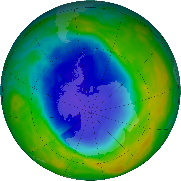 Antarctic ozone map for 04 November 1990